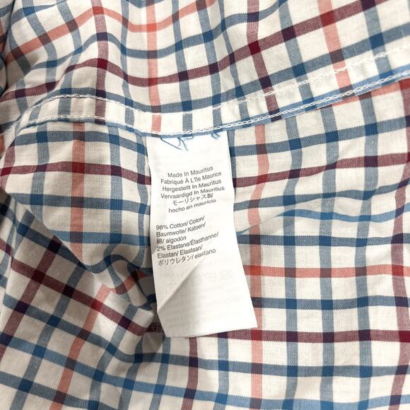 J. Crew Mercantile Flex Shirt Men's Size Medium Button Down Plaid Red & Blue (9) - Picture 6 of 8